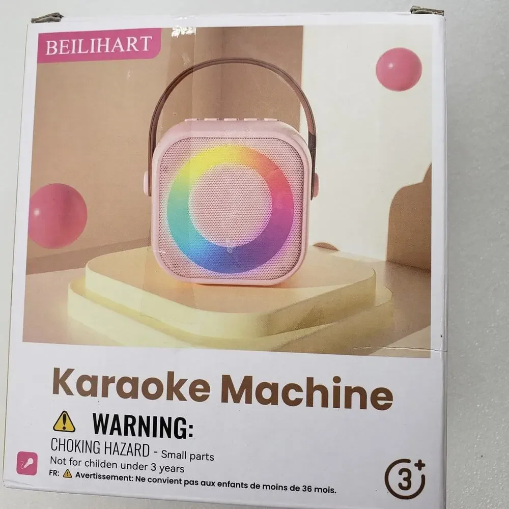 BEILIHART Portable Mini Karaoke Machine Speaker with 2 Wireless Microphones